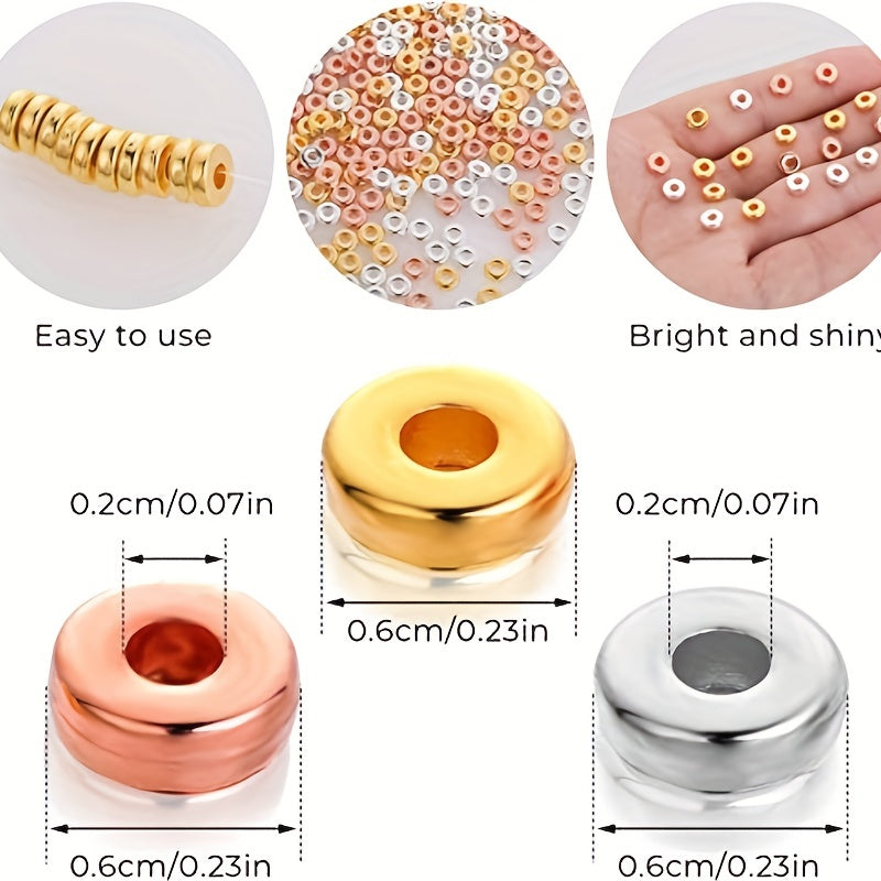 100 Pcs 6mm Flat Round CCB Spacer Beads for DIY Jewelry Making