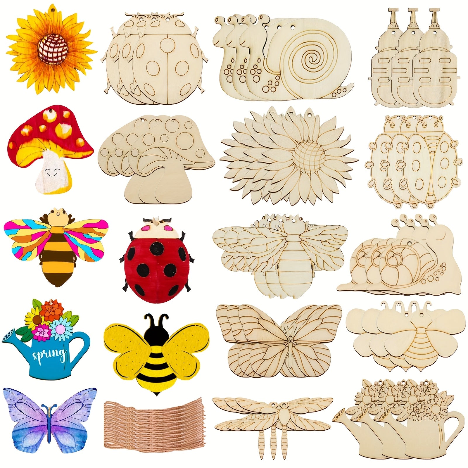 Wooden Insect Crafts Set DIY Handicrafts Set Creative Painting Set