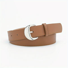 Crescent Buckle PU Belt Solid Waist Jeans Pants Belts Girdle Women
