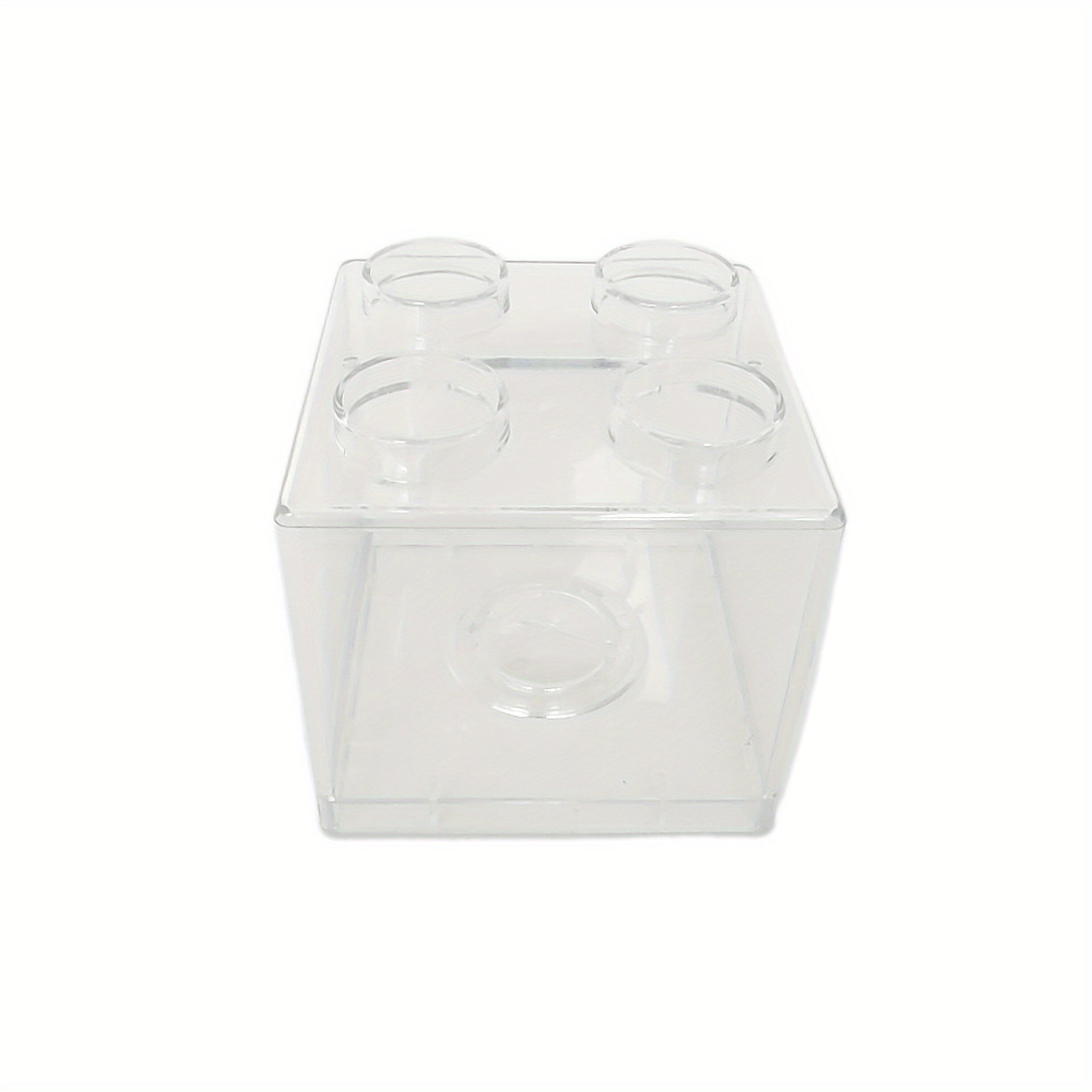 Building Block Storage Box Transparent Piggy Bank 4 Stud Stackable Tabletop