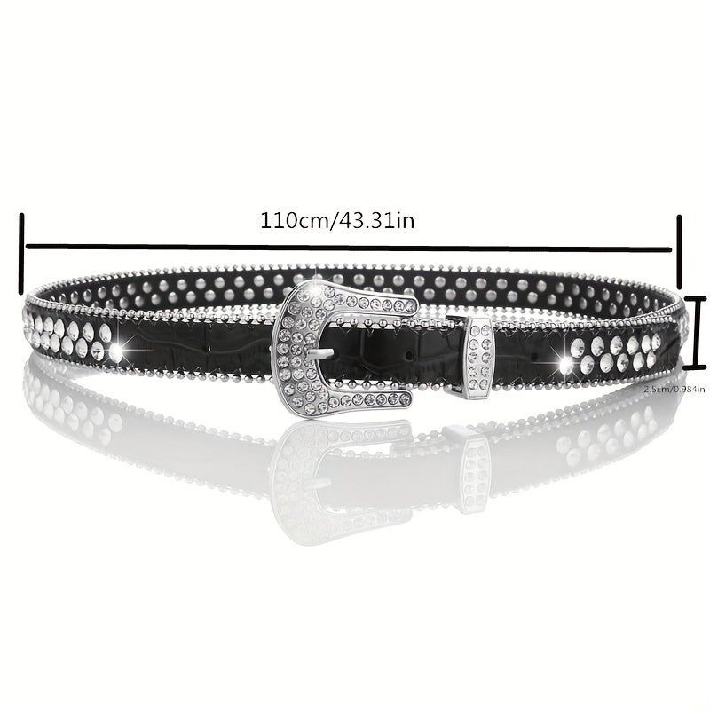 Y2K Bling Bling Thin Belt Hip Hop Jeans Pants Waistband Decorative Girdle