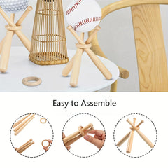 Wooden Baseball Stand Holder - Display Your Collection