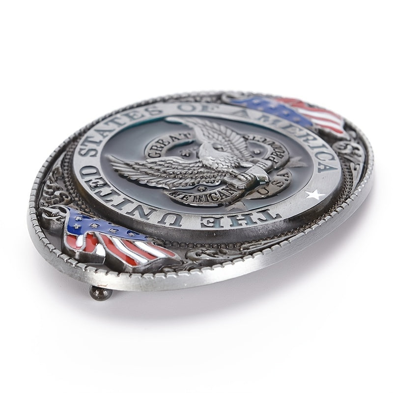 USA Flag Eagle Belt Buckle Patriotic American Flag Design