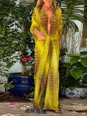 Crocodile Print 2-Pc Swimsuit & Cover Up Set