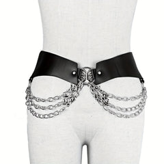 Punk Metal Chain Tassel Belt Gothic O Ring Waist Belt