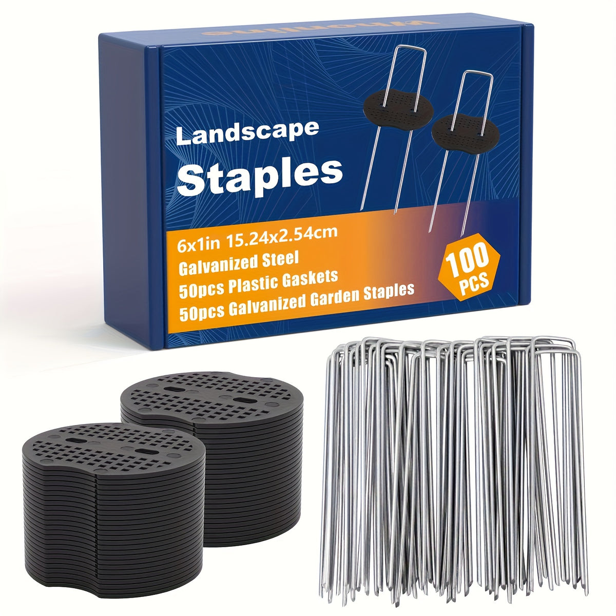 100pcs Landscape Nail Sets 50 Galvanized Garden Nails And 50 Washers Size 11