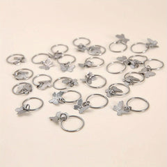 24pcs Butterfly Hair Ring Golden Accessory For Girls Women