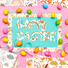 12pcs Bohemian Rainbow Series Background DIY Scrapbook Paper