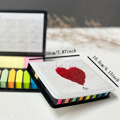Leather Grain Sticky Notes Box Calendar Silk Screen Printing UV Stickers