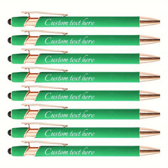 Green Laser Engraved Personalized Capacitor Pen Press Round Ball Pen