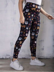  Owl Print High Rise Leggings