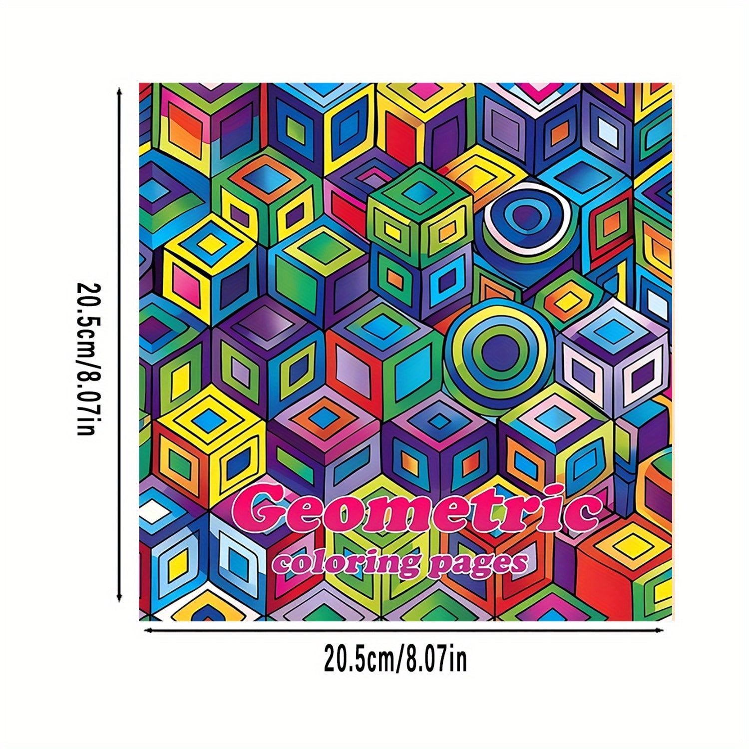 Geometric Shadows Coloring Book with Hidden Pigments