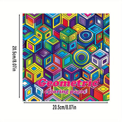 Geometric Shadows Coloring Book with Hidden Pigments