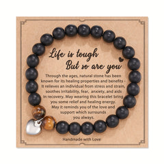 Amethyst Healing Bracelet Love Heart Pendant Energy Healing & Relax Anxiety