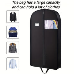 Minimalist Clothes Storage Hanging Bag Solid Zipper Organizer Dustproof Bag
