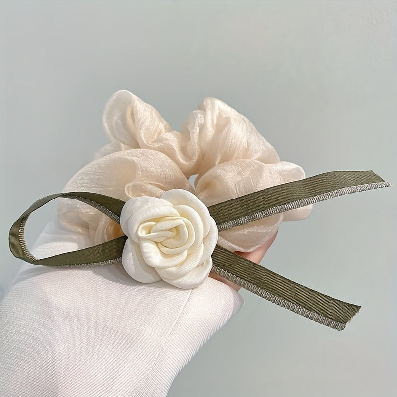 Flower Hair Tie Hair Rope Ponytail Clip Sweet Hair Accessories For Girls Women