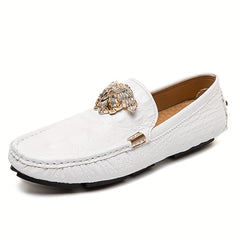 Men's Metallic Decor Loafer Shoes Non slip Driving Shoes