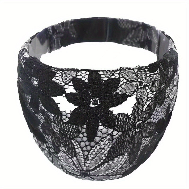 Floral Lace Headband Wide Brim Sports Turban Hair Band
