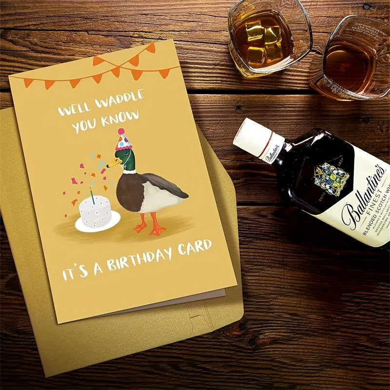 Funny Duck Birthday Card for Duck Lovers with Envelopes