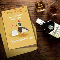 Funny Duck Birthday Card for Duck Lovers with Envelopes