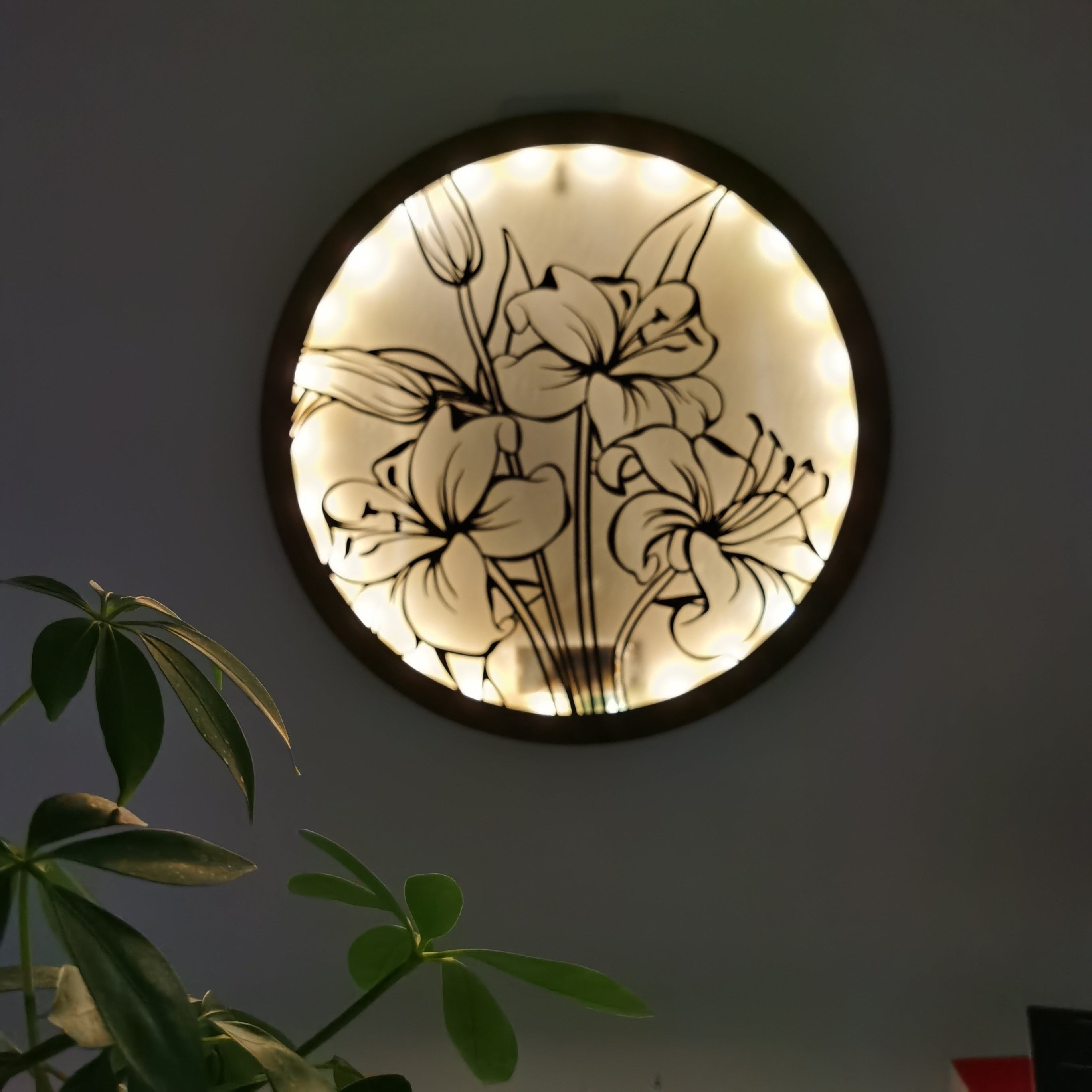 Green Plant LED Flower Hanging Lamp