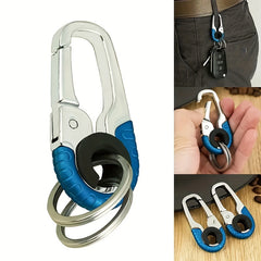 Stainless Steel Keychain Snap Hook Carabiner for Camping Hiking Fishing