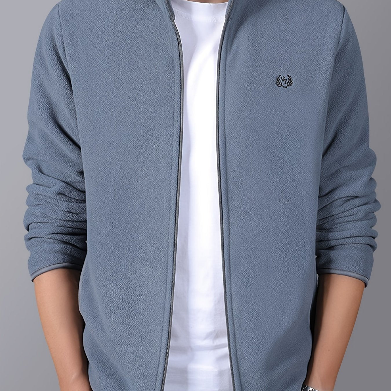 Men's Fleece Jacket Zip-Up Polar Casual Stand Collar