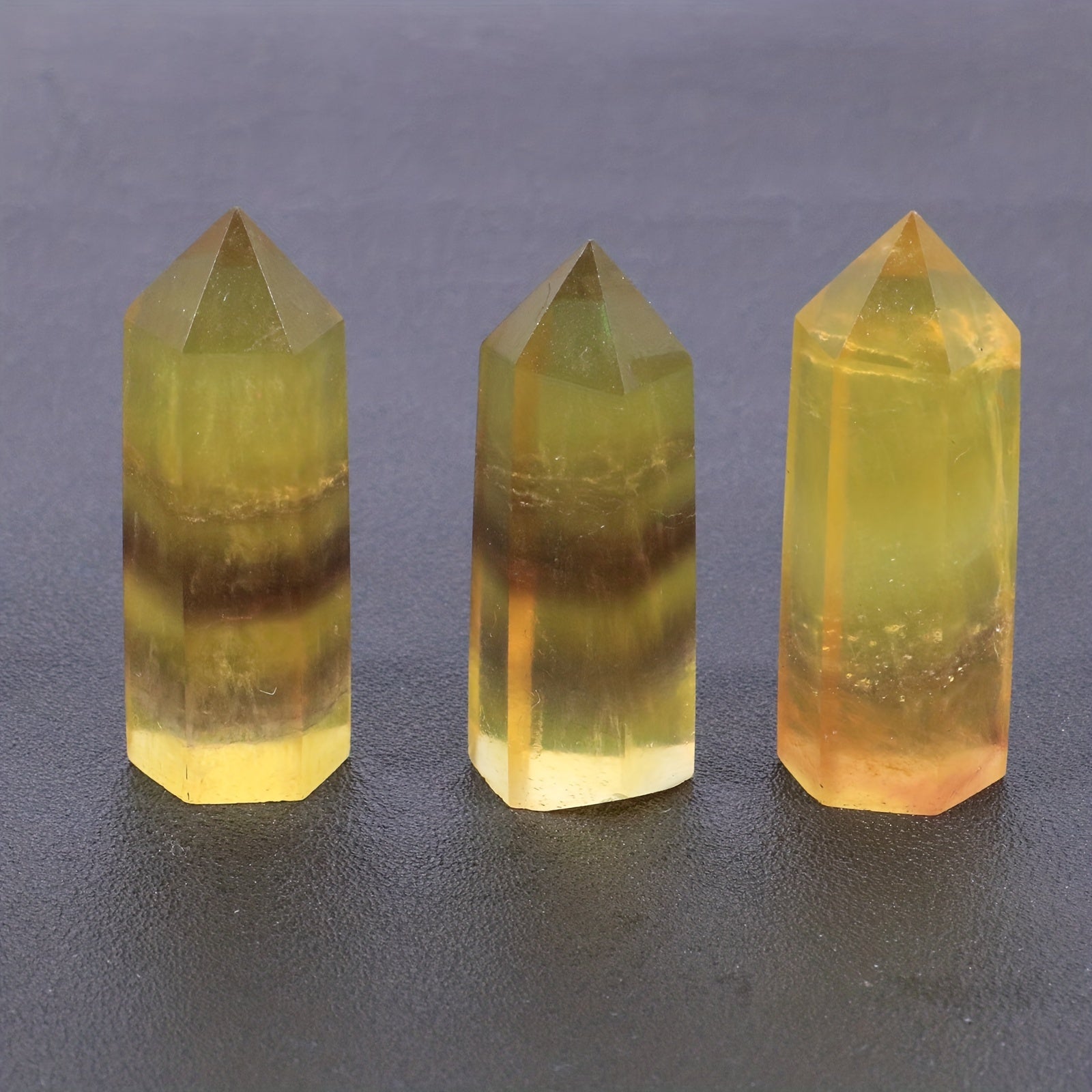 Small Yellow Fluorite Tower Natural Gemstone Lucky Gift Polished Point