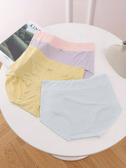 3 Pack Plus Size Seamless Mid Waisted Panties Set