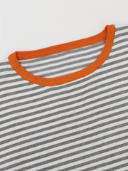  Colorblock Stripe Sweater Round Neck Jumper