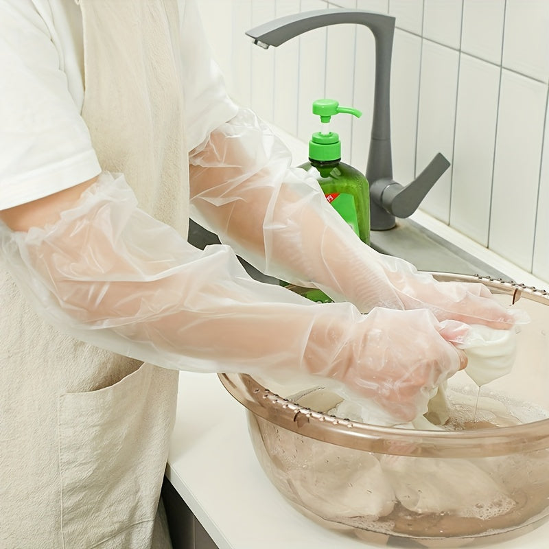 50pcs Disposable Extended Gloves for Dishwashing & Kitchen Supplies