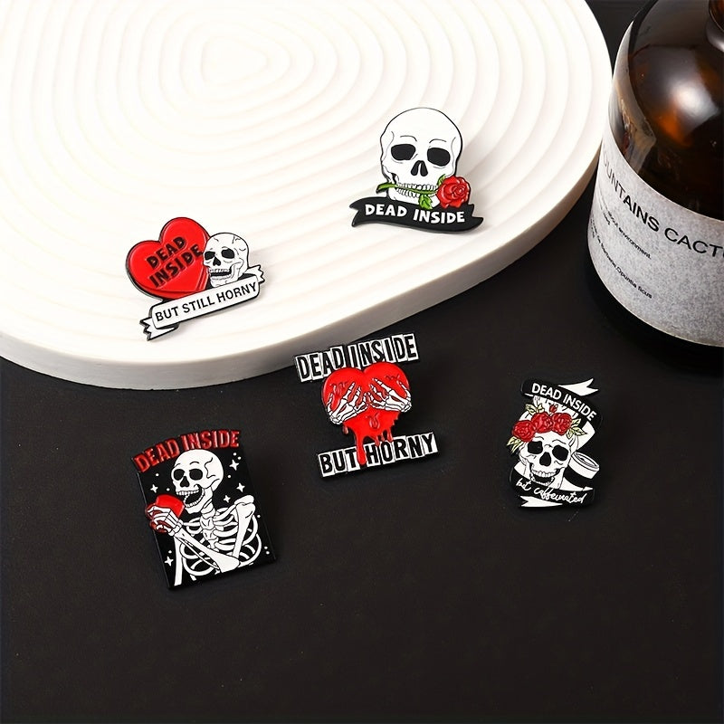 20pcs Halloween Enamel Pin Ghost Punk Bone Goth Brooches Backpack