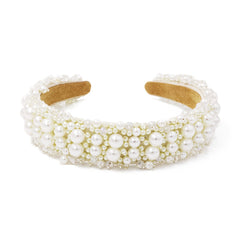 Romantic Pearl Bridal Headband Handcrafted Wedding Hair Accessory
