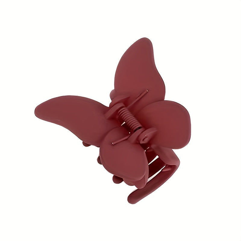 Frosted Butterfly Hair Claw Solid Style Nonslip Ponytail Holder