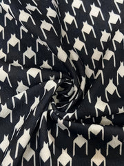  Houndstooth Print Short Sleeve Midi Dress