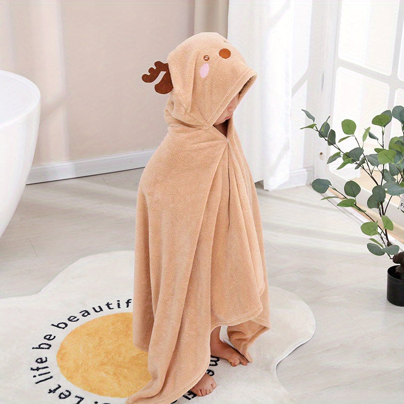 Antlers Decor Hooded Bath Towel for Kids