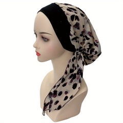 Leopard Print Turban Boho Head Wrap Chemo Cap Ramadan Head Scarf Women