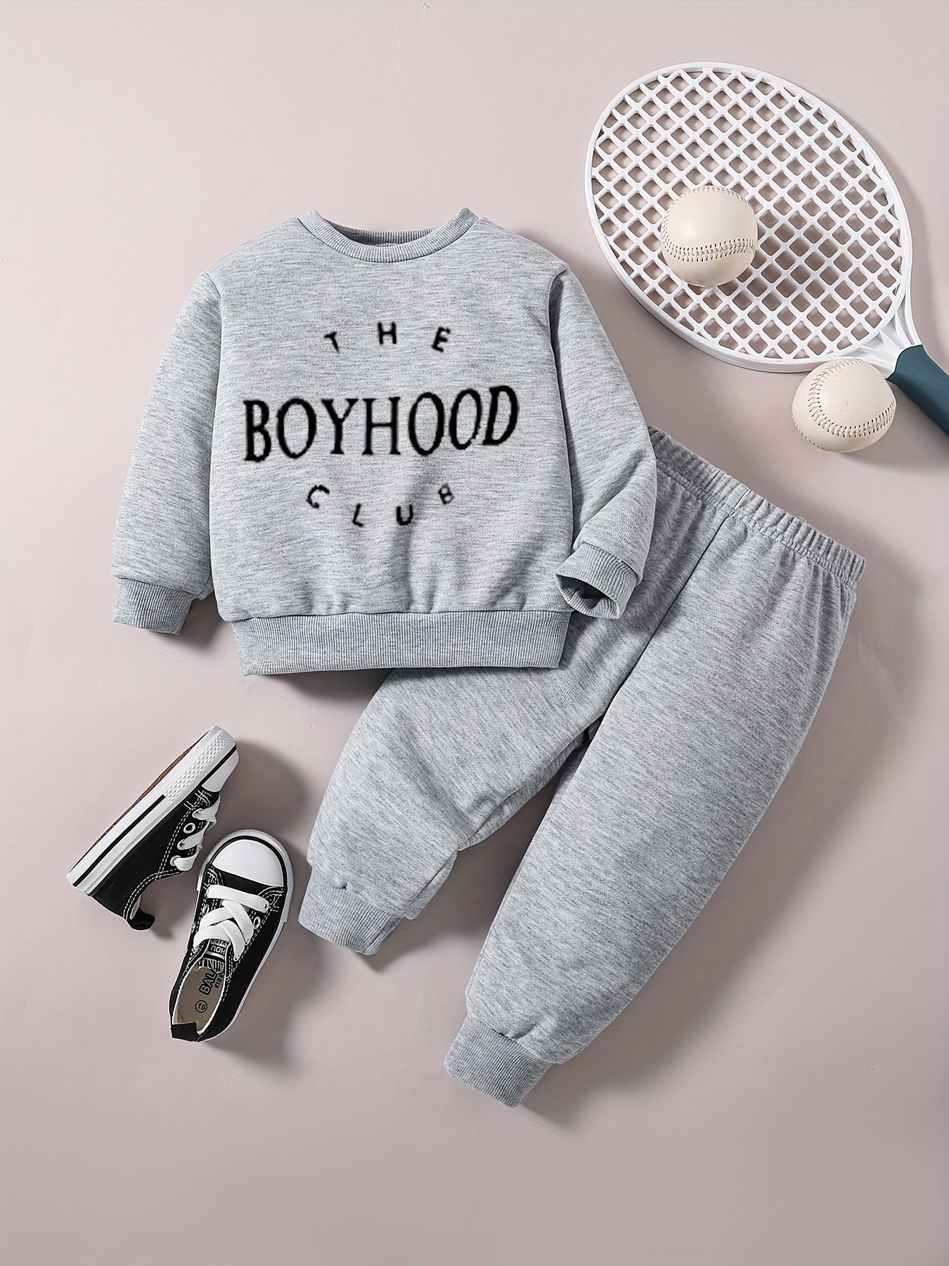 Baby Boy Casual Set THE BOYHOOD CLUB Print Kids Sweatshirt Trousers Set