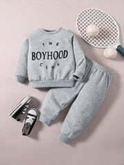 Baby Boy Casual Set THE BOYHOOD CLUB Print Kids Sweatshirt Trousers Set