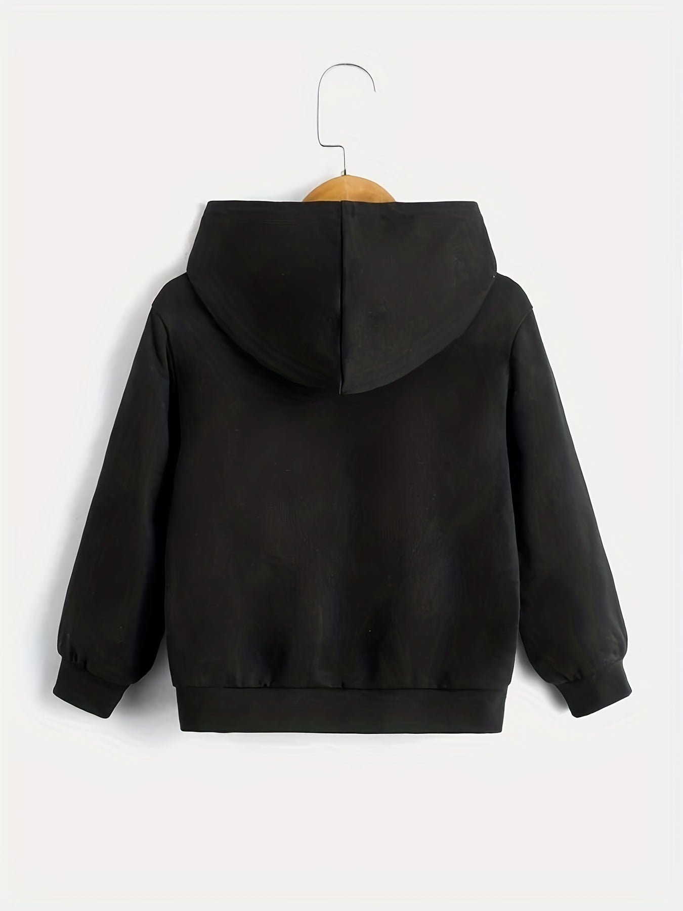 Letter Print Boys Casual Pullover Hooded Sweatshirt