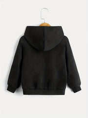 Letter Print Boys Casual Pullover Hooded Sweatshirt