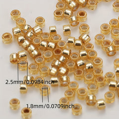 720pcs 2.5mm Silvery Filled Glass Beads for Jewelry Making DIY