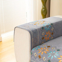 Boho Embroidery Sofa Slipcover Non Slip Furniture Protector for Home Decor