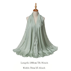 Crinkle Satin Scarf Hijab Solid Classic Shawl Head Wrap Women