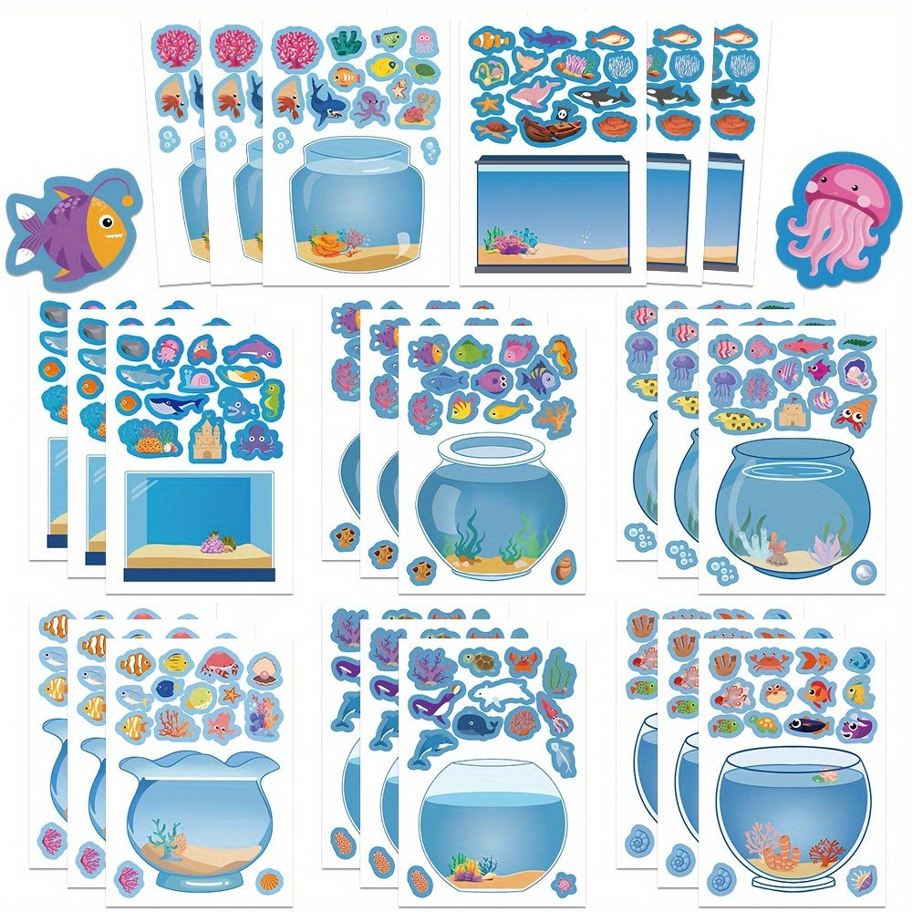 8pcs Dream Fish Tank Stickers Decals Party Favors Themed Game