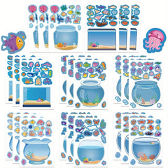 8pcs Dream Fish Tank Stickers Decals Party Favors Themed Game