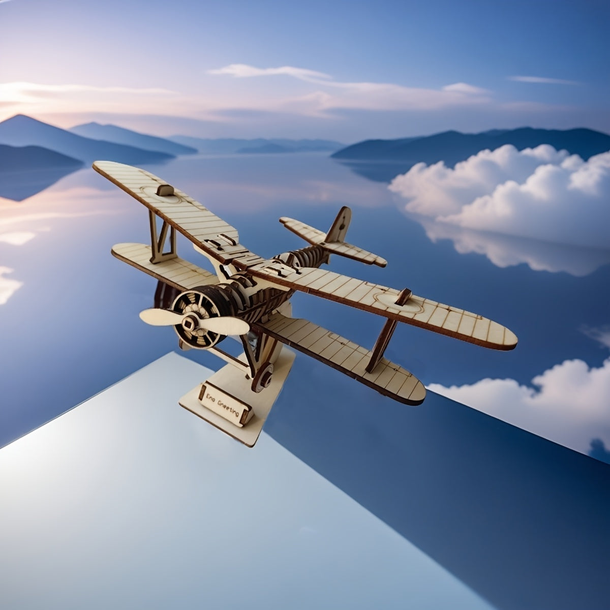 3D Biplane Puzzle Model Glue Mortise Tenon Structure Study Ornaments Handicraft