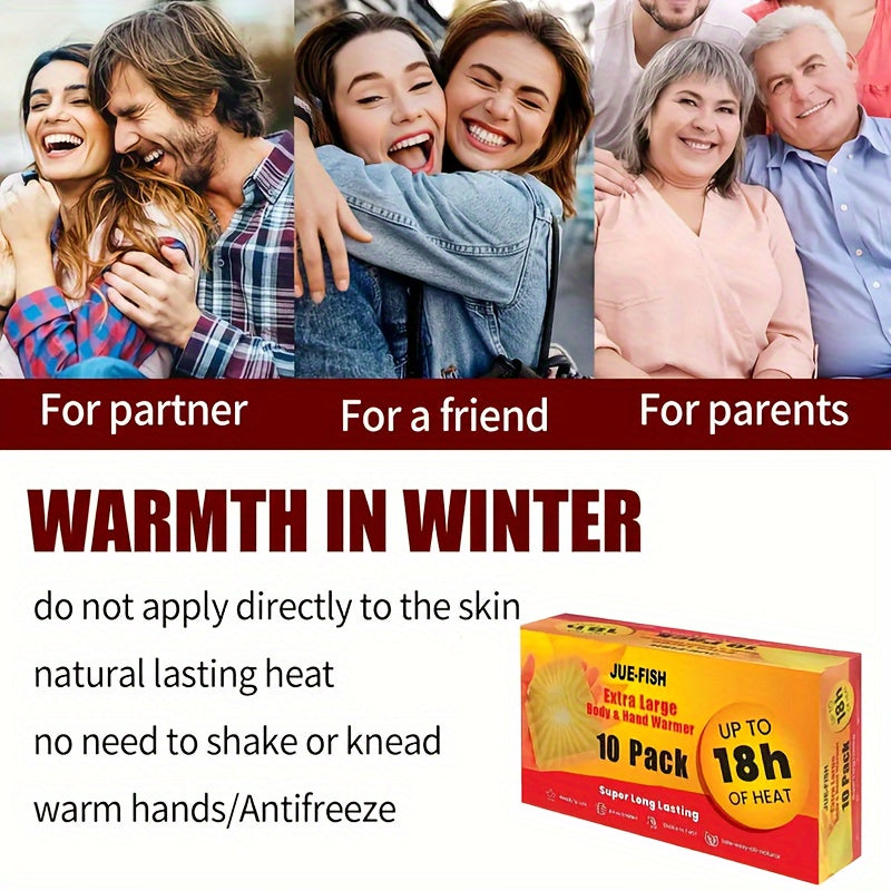 10pcs Disposable Hand Warmers Patches Safe Natural Odorless Long Lasting