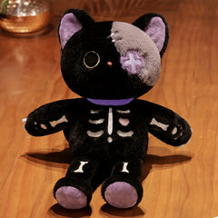 Skeleton Cat Plush Toy Stuffed Doll Halloween Gift