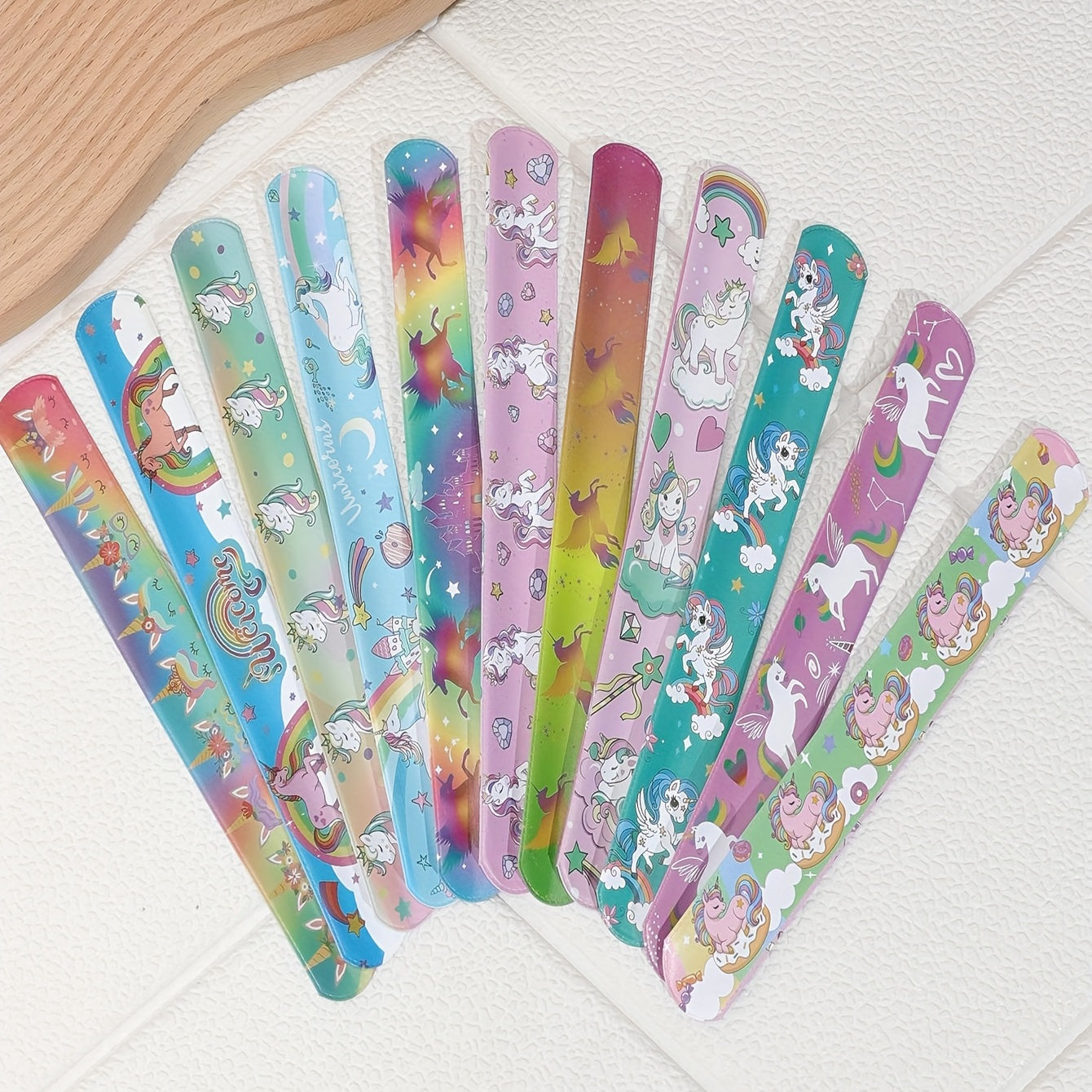 11pcs Unicorn Slap Hand Ring Game for Kids Party Favors